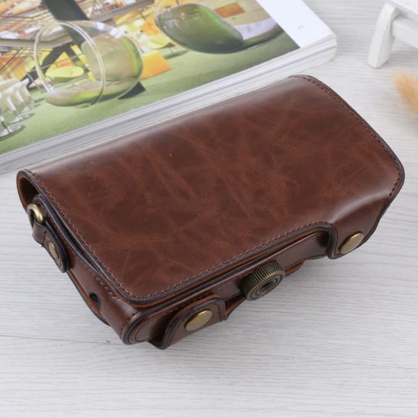Full Body Camera PU Leather Case Bag with Strap for Samsung Galaxy Camera EK-GC100 / EK-GC110 / EK-GC200 (Coffee) - Image 4