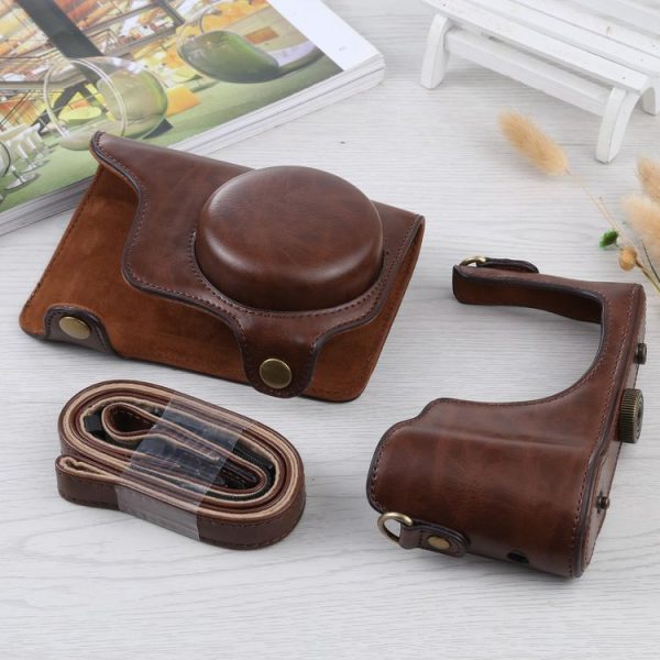 Full Body Camera PU Leather Case Bag with Strap for Samsung Galaxy Camera EK-GC100 / EK-GC110 / EK-GC200 (Coffee) - Image 5