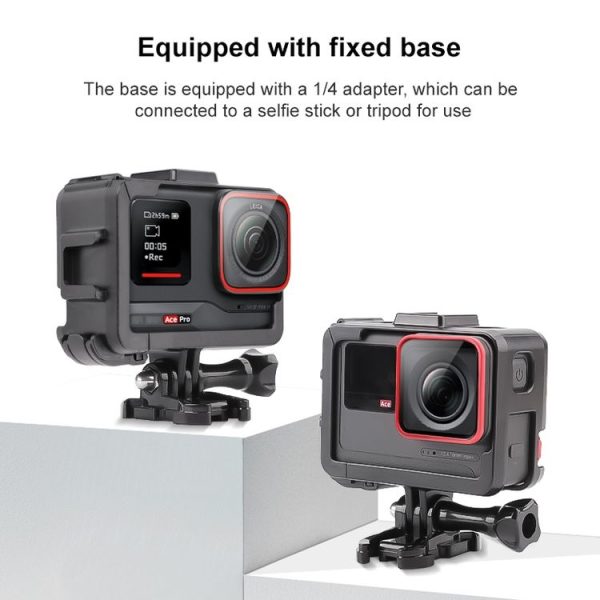 Insta360 Ace / Ace Pro PC Cage Expansion Adapter Frame with Dual Cold Shoe Bases (Black) - Image 7