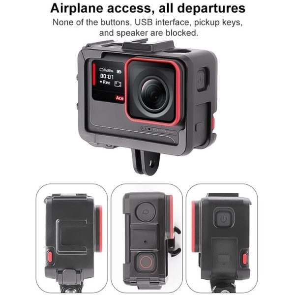 Insta360 Ace / Ace Pro PC Cage Expansion Adapter Frame with Dual Cold Shoe Bases (Black) - Image 8