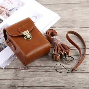 Full Body Camera Buckle Lock PU Leather Case Bag with Hand Strap & Neck Strap for Canon G7X II / G9X Mark II, Sony RX100 / M2 (Brown)