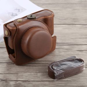 Full Body Camera PU Leather Case Bag with Strap for Panasonic LUMIX LX100 (Coffee)