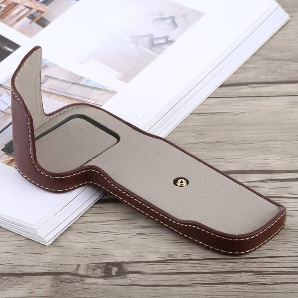 1 / 4 inch Thread PU Leather Camera Half Case Base for Canon EOS 5D Mark IV / 5D Mark III (Coffee) - Image 2