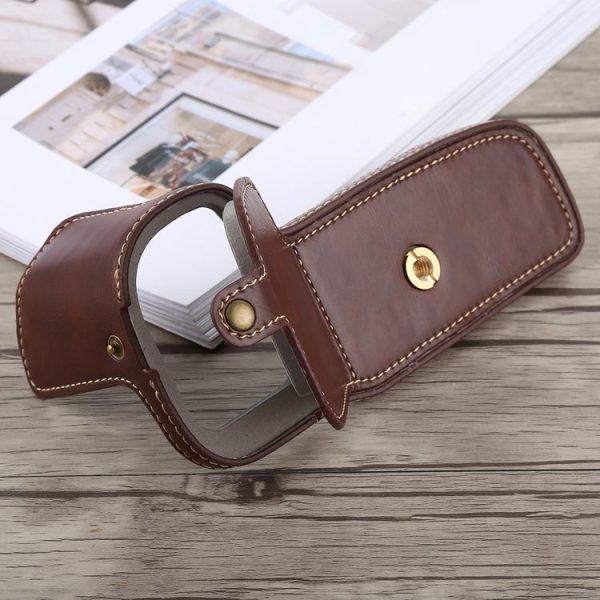 1 / 4 inch Thread PU Leather Camera Half Case Base for Canon EOS 5D Mark IV / 5D Mark III (Coffee) - Image 5