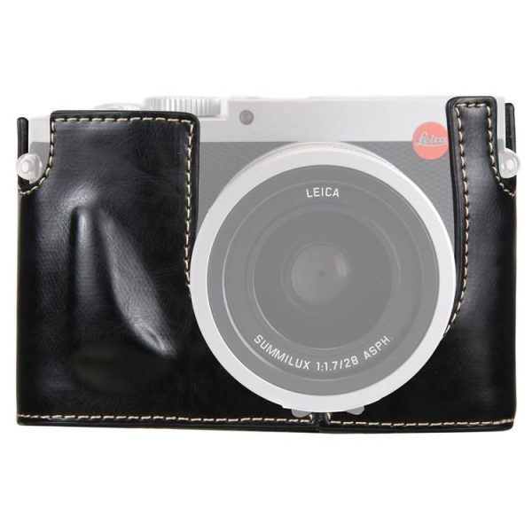 1 / 4 inch Thread PU Leather Camera Half Case Base for Leica Q (Typ 116) (Black)