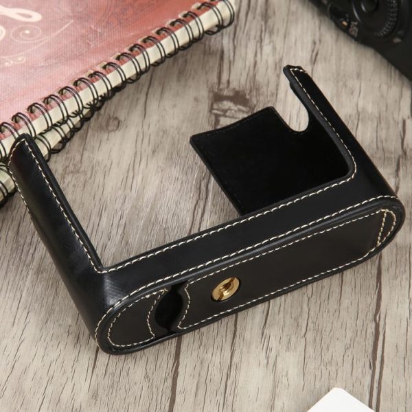 1 / 4 inch Thread PU Leather Camera Half Case Base for Leica Q (Typ 116) (Black) - Image 4