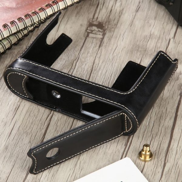 1 / 4 inch Thread PU Leather Camera Half Case Base for Leica Q (Typ 116) (Black) - Image 5