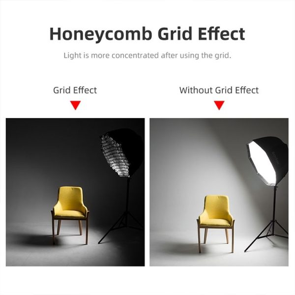 TRIOPO S90 Diameter 90cm Honeycomb Grid Octagon Softbox Reflector Diffuser for Studio Speedlite Flash Softbox - Image 5