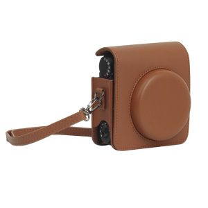 Fujifilm Instax mini 99 Full Body Camera PU Leather Case Bag with Strap (Brown)