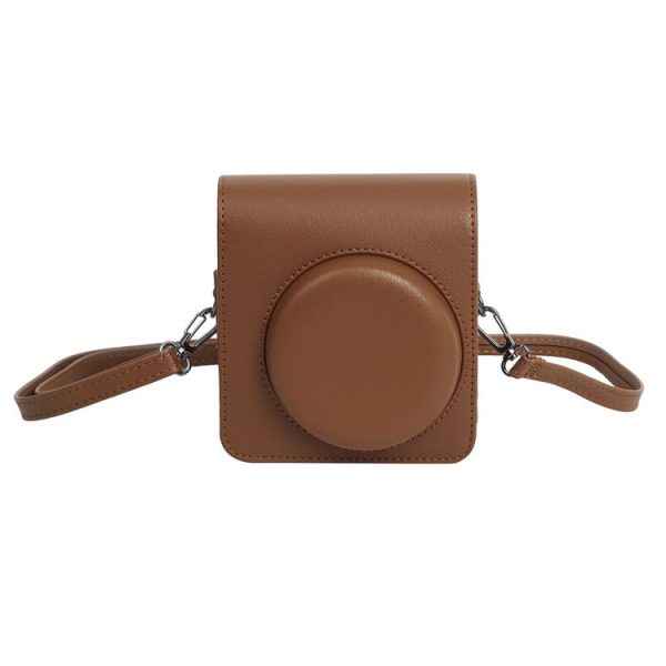 Fujifilm Instax mini 99 Full Body Camera PU Leather Case Bag with Strap (Brown) - Image 2