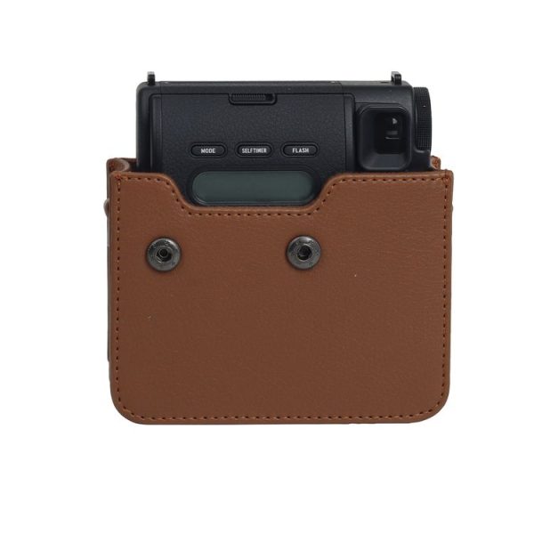 Fujifilm Instax mini 99 Full Body Camera PU Leather Case Bag with Strap (Brown) - Image 4