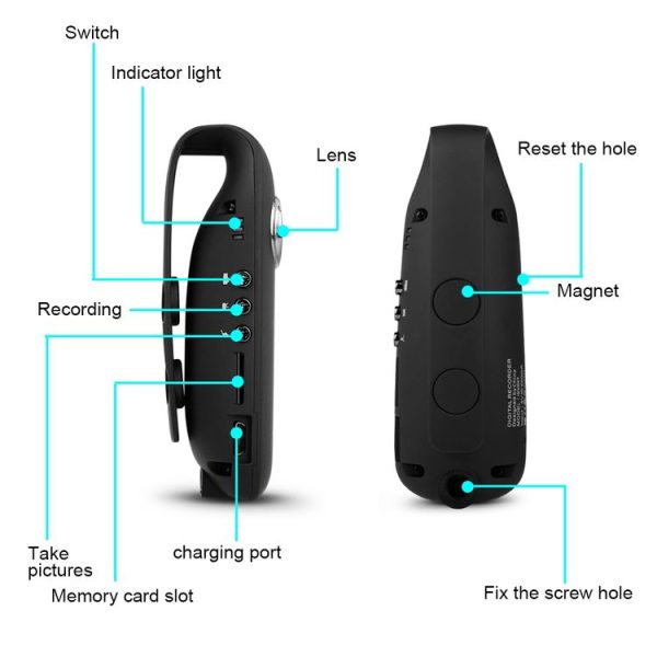 IDV 007 HD 1080P Portable Meeting Recorder Camera with Clip, Novatek 99142, Support Voice Recorder / Loop Recording / Motion Detection - Image 6