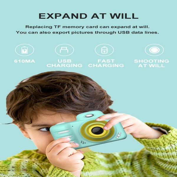 1909 2.4 inch 1800W Pixels Dual Lens Large Screen Digital Camera for Children, Support 32GB TF Card (Pink) - Image 13
