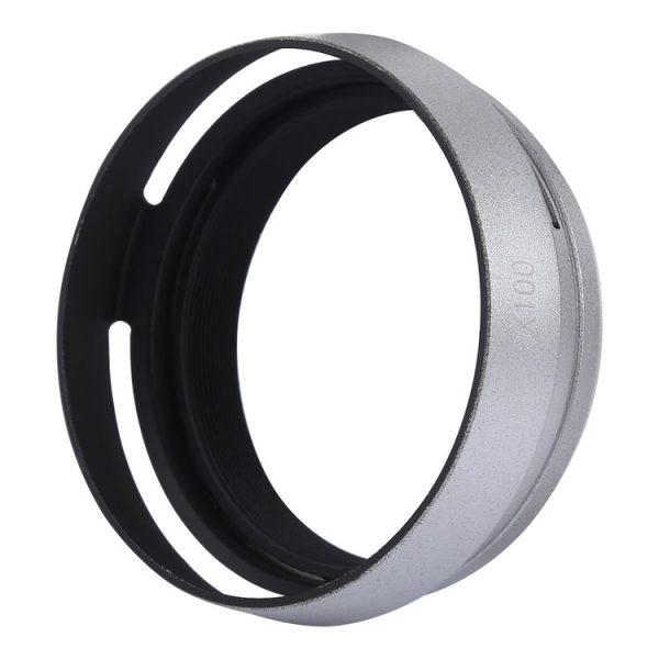 49mm Metal Vented Lens Hood for Fujifilm X100 (Silver) - Image 2
