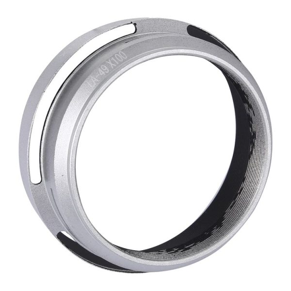 49mm Metal Vented Lens Hood for Fujifilm X100 (Silver) - Image 3