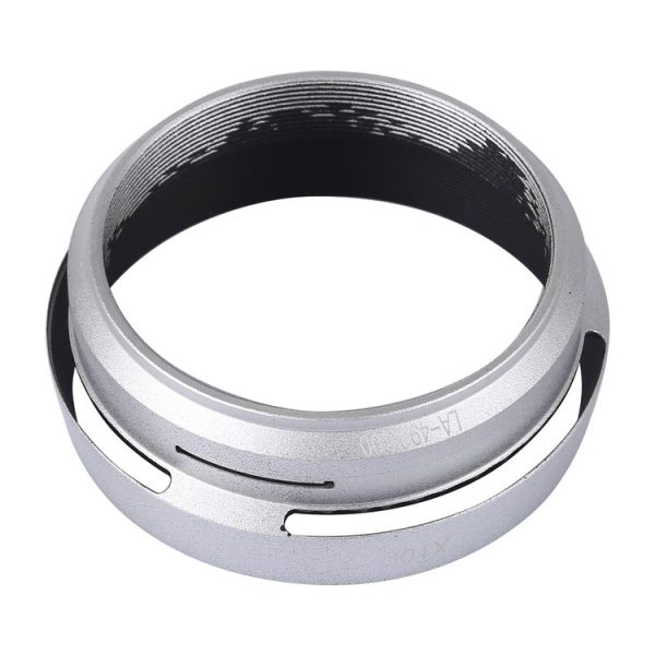 49mm Metal Vented Lens Hood for Fujifilm X100 (Silver) - Image 4