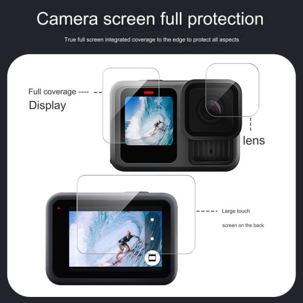 GoPro HERO13 Black Lens and Front Back Screen 9H Tempered Glass Film - Image 3