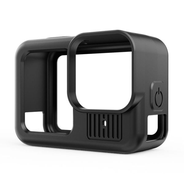 GoPro HERO13 Black Silicone Protective Case Cover with Wrist Strap & Lens Cover (Black) - Image 2