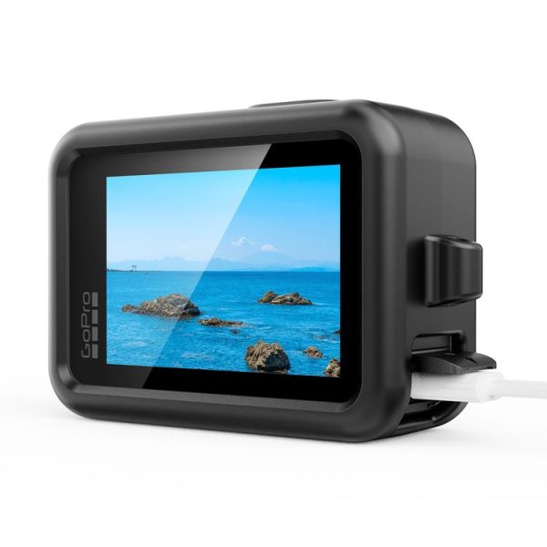 GoPro HERO13 Black Silicone Protective Case Cover with Wrist Strap & Lens Cover (Black) - Image 5
