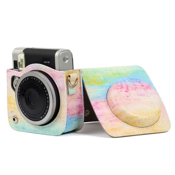 Rainbow Oil painting Pattern PU Leather Protective Camera Case Bag For FUJIFILM Instax Mini90 Camera - Image 10