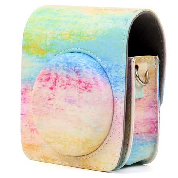 Rainbow Oil painting Pattern PU Leather Protective Camera Case Bag For FUJIFILM Instax Mini90 Camera - Image 2