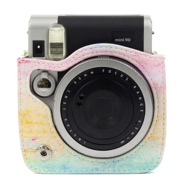 Rainbow Oil painting Pattern PU Leather Protective Camera Case Bag For FUJIFILM Instax Mini90 Camera - Image 7