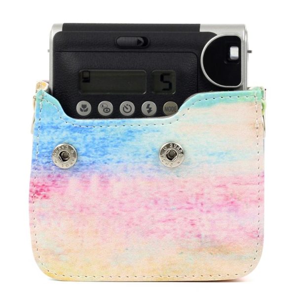 Rainbow Oil painting Pattern PU Leather Protective Camera Case Bag For FUJIFILM Instax Mini90 Camera - Image 8