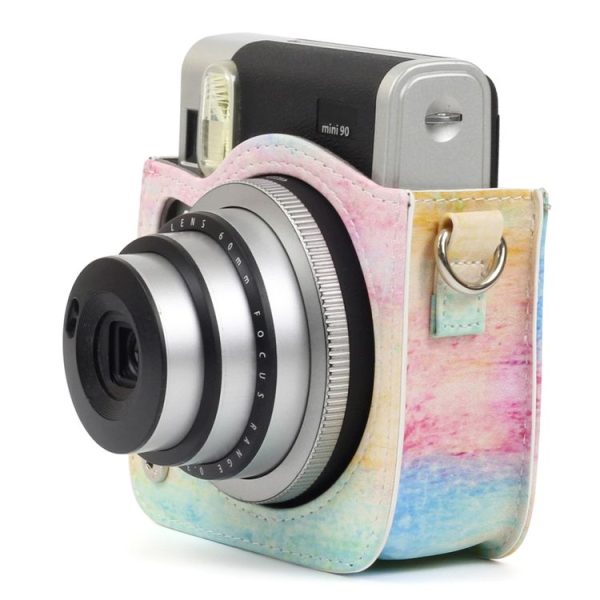 Rainbow Oil painting Pattern PU Leather Protective Camera Case Bag For FUJIFILM Instax Mini90 Camera - Image 9