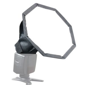 20cm Universal Octangle Style Flash Folding Soft Box, Without Flash Light Holder (Black + White)