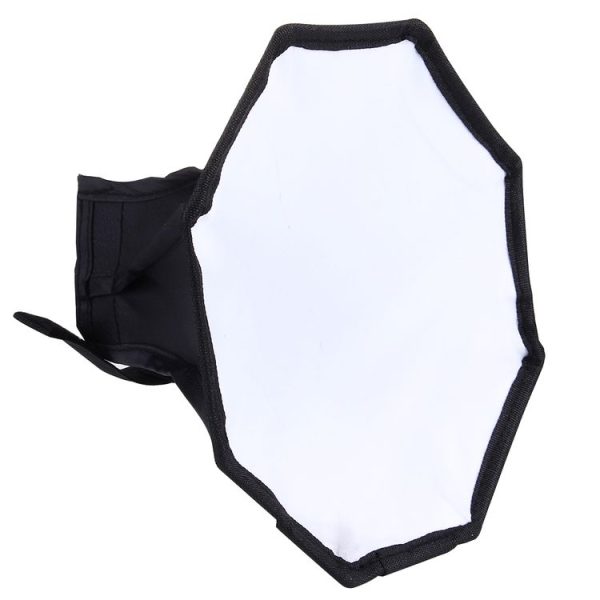 20cm Universal Octangle Style Flash Folding Soft Box, Without Flash Light Holder (Black + White) - Image 3