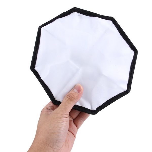20cm Universal Octangle Style Flash Folding Soft Box, Without Flash Light Holder (Black + White) - Image 5