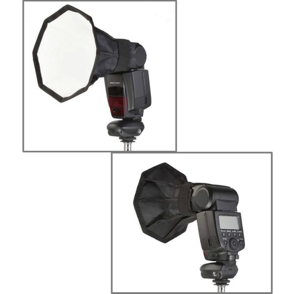 20cm Universal Octangle Style Flash Folding Soft Box, Without Flash Light Holder (Black + White) - Image 6