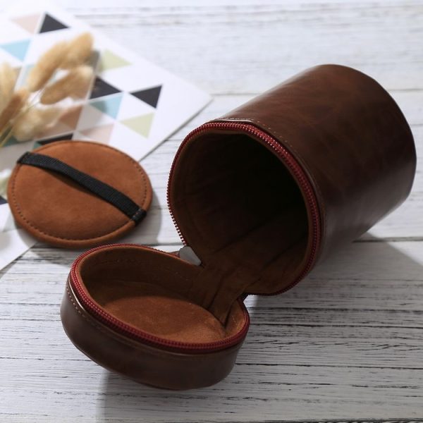 Medium Lens Case Zippered PU Leather Pouch Box for DSLR Camera Lens, Size: 13x9x9cm (Coffee) - Image 5