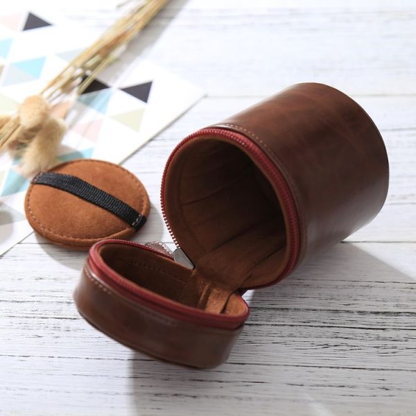 Small Lens Case Zippered PU Leather Pouch Box for DSLR Camera Lens, Size: 11x8x8cm (Coffee) - Image 5