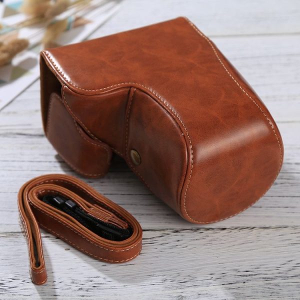 Full Body Camera PU Leather Case Bag with Strap for Sony ILCE-6500 / A6500 (Brown) - Image 3
