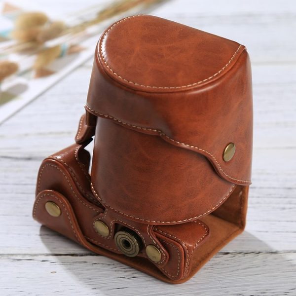 Full Body Camera PU Leather Case Bag with Strap for Sony ILCE-6500 / A6500 (Brown) - Image 5