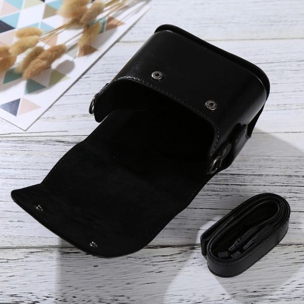 Full Body Camera PU Leather Case Bag with Strap for FUJIFILM instax mini 90 / 25 / 7 / 8 / 9 (Black) - Image 4