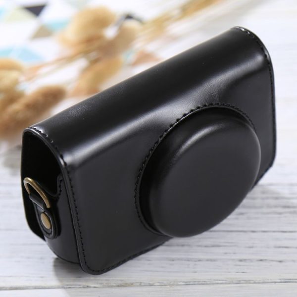 Full Body Camera PU Leather Case Bag with Strap for Canon PowerShot SX730 HS / SX720 HS (Black) - Image 3