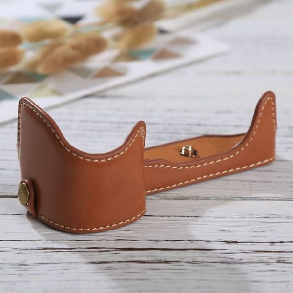 1 / 4 inch Thread PU Leather Camera Half Case Base for Sony ILCE-6000 / A6000 (Brown) - Image 5