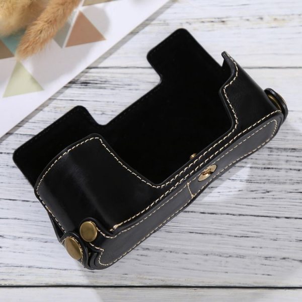 1 / 4 inch Thread PU Leather Camera Half Case Base for Olympus EM10 (Black) - Image 5
