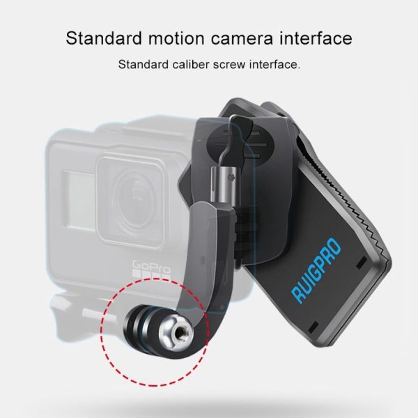 RUIGPRO 360 Degree Rotation J-Type Backpack Rec-Mounts Clip Clamp Mount with Screw for GoPro HERO9 Black / HERO8 Black / HERO7 / 6 / 5, DJI Osmo Action, Xiaoyi and Other Action Cameras - Image 3