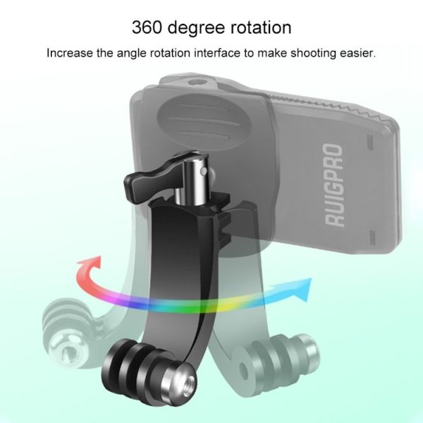 RUIGPRO 360 Degree Rotation J-Type Backpack Rec-Mounts Clip Clamp Mount with Screw for GoPro HERO9 Black / HERO8 Black / HERO7 / 6 / 5, DJI Osmo Action, Xiaoyi and Other Action Cameras - Image 6