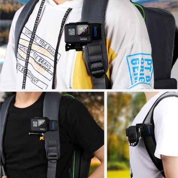 RUIGPRO 360 Degree Rotation J-Type Backpack Rec-Mounts Clip Clamp Mount with Screw for GoPro HERO9 Black / HERO8 Black / HERO7 / 6 / 5, DJI Osmo Action, Xiaoyi and Other Action Cameras - Image 7