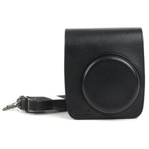PU Leather Camera Protective bag for FUJIFILM Instax Mini 90 Camera, with Adjustable Shoulder Strap (Black)