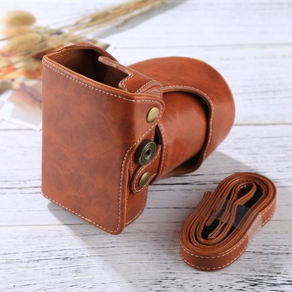 Full Body Camera PU Leather Case Bag with Strap for FUJIFILM X-A3 / X-A2 / X-M1 / X-A10 (16-50mm / 18-55mm / XF 35mm Lens) (Brown) - Image 5