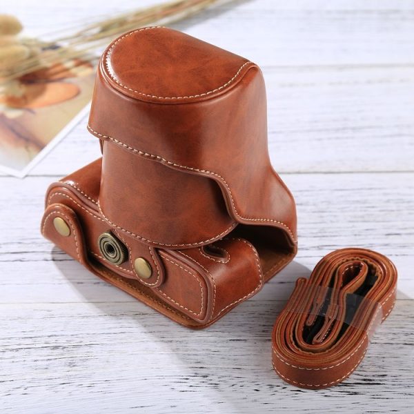 Full Body Camera PU Leather Case Bag with Strap for FUJIFILM X-A3 / X-A2 / X-M1 / X-A10 (16-50mm / 18-55mm / XF 35mm Lens) (Brown) - Image 7