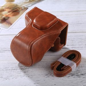 Full Body Camera PU Leather Case Bag with Strap for FUJIFILM XT10 / XT20 (16-50mm / 18-55mm Lens) (Brown)