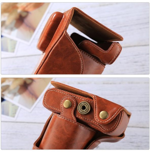 Full Body Camera PU Leather Case Bag with Strap for FUJIFILM XT10 / XT20 (16-50mm / 18-55mm Lens) (Brown) - Image 8