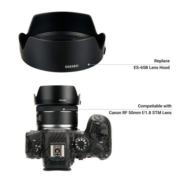 ES-65BII Lens Hood Shade for Canon RF 50mm F1.8 STM Lens - Image 5