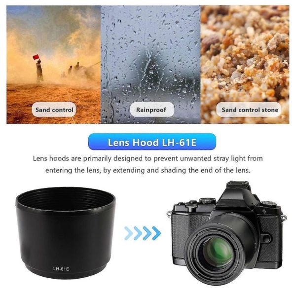 LH-61E Lens Hood Shade for Olympus ZUIKO DIGITAL ED 75-300mm F4-5.6 / ED 75-300mm F4.8-6.7 Lens - Image 5